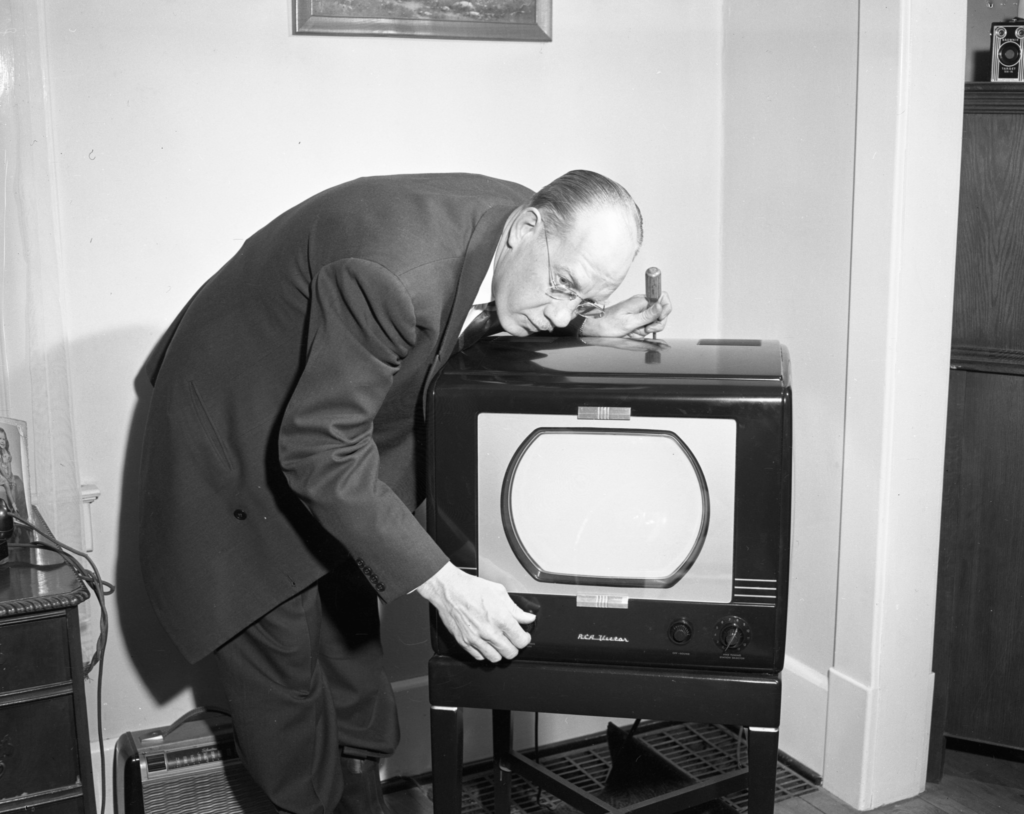 Man with TV